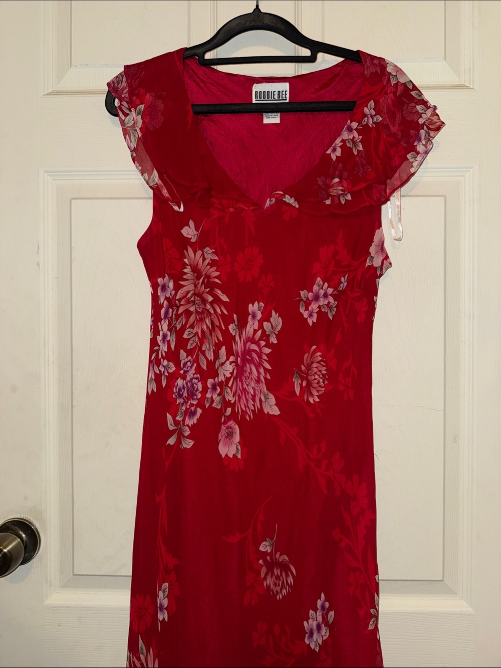Robbie Bee silk Floral Cap-Sleeve Sheath Dress